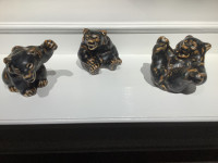 3 Danish Royal Porcelain BEARS’ figurines