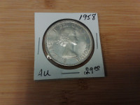 1958 Canada dollar AU coin!!!