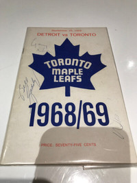 Vintage Toronto Maple Leafs 1968/69 Program – Autographed