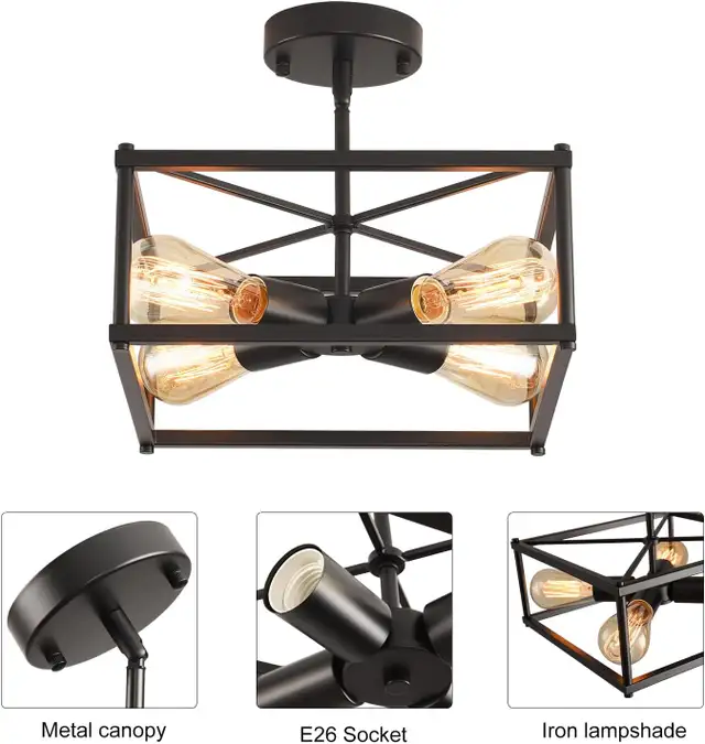 Semi Flush Mount Ceiling Light BNIB in Indoor Lighting & Fans in Markham / York Region - Image 5