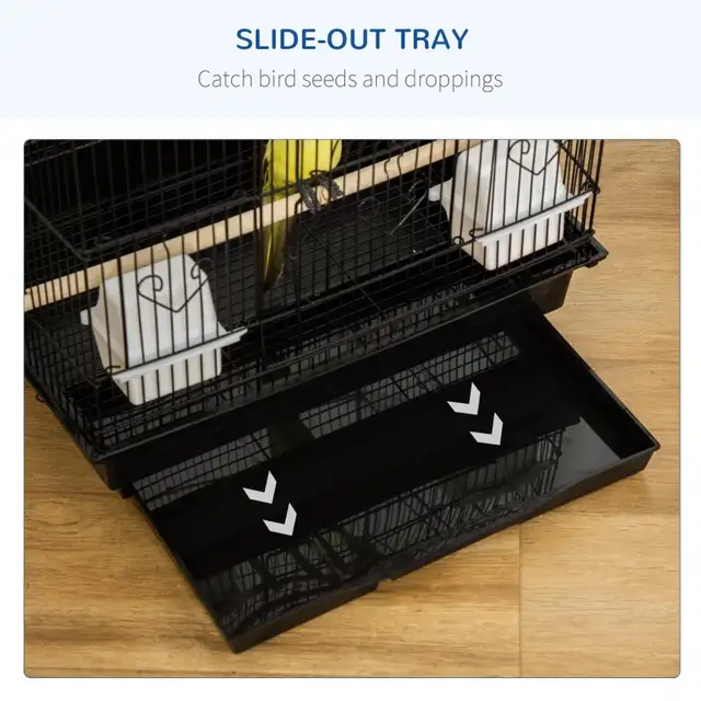 39"H Bird Cage for Budgie, Cockatiel, Conure, Small Birds, Black in Birds for Rehoming in Markham / York Region - Image 6