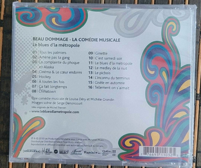 CD musique Beau Dommage la comédie musical le blues d'la métropo dans CD, DVD et Blu-ray  à Saint-Hyacinthe - Image 2