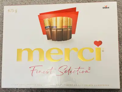 Brand new and unopened Merci Chocolates 675 g!, View more