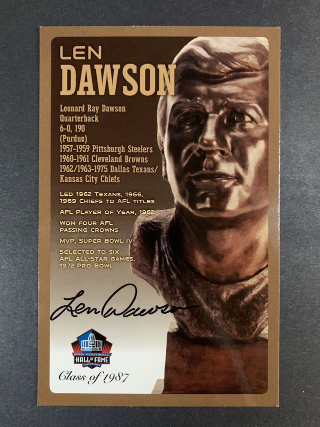 Len Dawson Autographed Bust Card! in Arts & Collectibles in Windsor Region