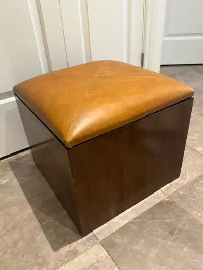 CB2 Leather Ottoman, View more