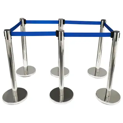Product Overwiew The stainless steel stanchion set is a flexible partition tool for temporarily divi...
