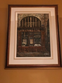 Framed Canvus restaurant front « Antoinette »- toile encadadrée