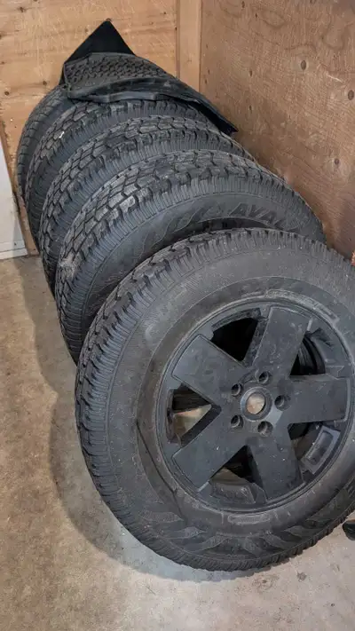 Jeep JKU winter tires with rims. At least two seasons left on these tires. I bought the jeep used wi...