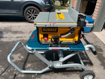 Dewalt table saw and portable stand, View more