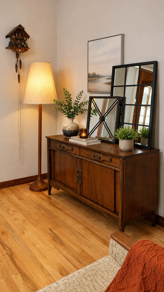 Mid-century teak lamp / buffet, credenza, chest of drawers, vinyl record cabinet, bar...