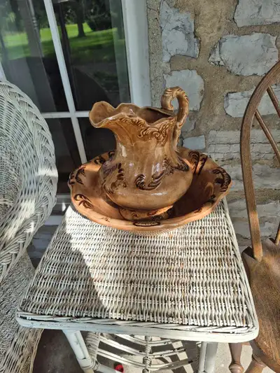 Ceramic Wash Basin and Pitcher Set, View more
