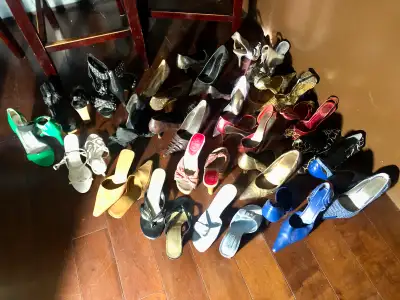 size 8.5 to 9.5, three to five inch high heels, View more