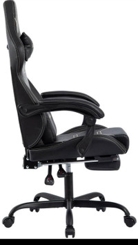 Video Gaming Chair with Footrest, with Lumbar Support, Height Ad