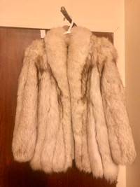 Silver Fox Fur Coat Ladies Medium