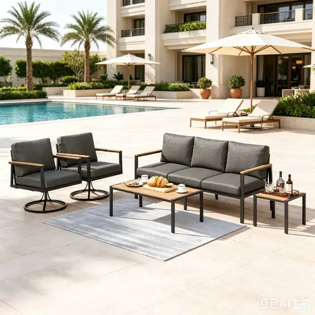 5 PC Outdoor Patio Furniture Set, 360° Swivel Rocker Chairs in Patio & Garden Furniture in Markham / York Region - Image 3