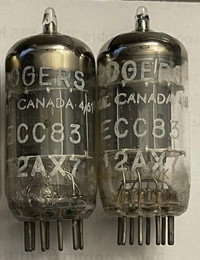 Philips Amperex Rogers ECC83 (12AX7) matching pair from 1959