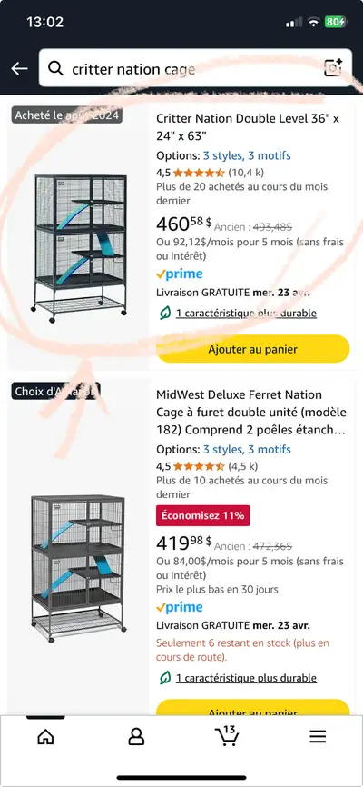 cage critter nation NEUVE et une usagée, View more