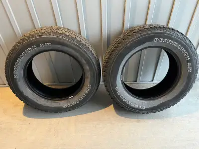 Set of 2 P245/65R17 (used on a Jeep Cherokee) OEM Firestone Destination All Terrain Tires. Current t...