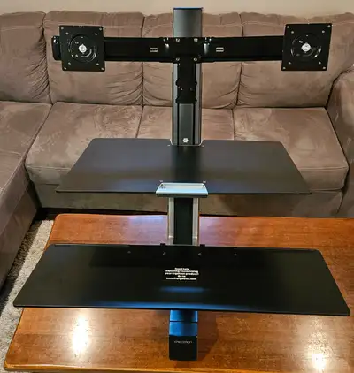 Ergotron WorkFit-S Dual Monitor standing desk converter, View more