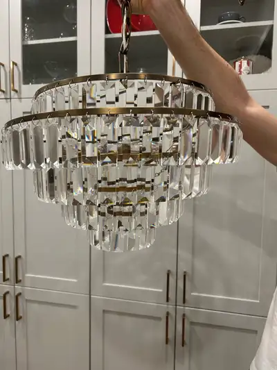 Pottery Barn 5-Tier Crystal Chandelier - Excellent Condition, View more
