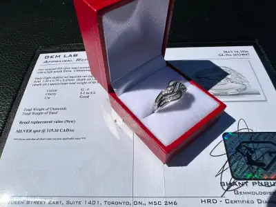 #844 - .925 Sterling, 1/2 Carat Diamond Ring, Size 7, View more