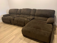 LARGE SOFA WITH RECLINING LOUNGE AND ROCKER RECLINER CHAIR