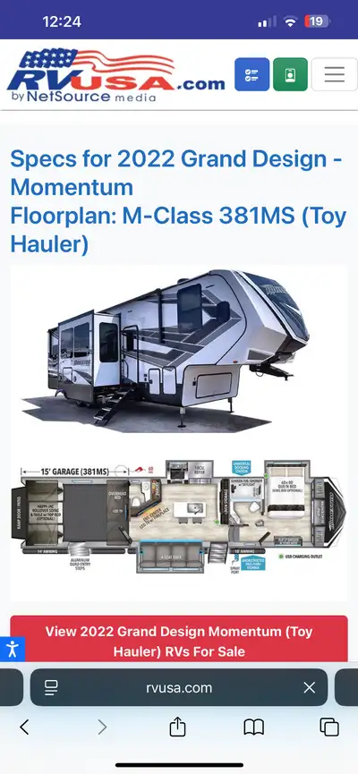 We are selling our 2022 Grand Momentum. We purchased this last summer brand new. We don’t use it lik...