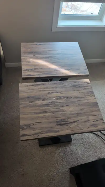 Faux wood coffee table end set, View more