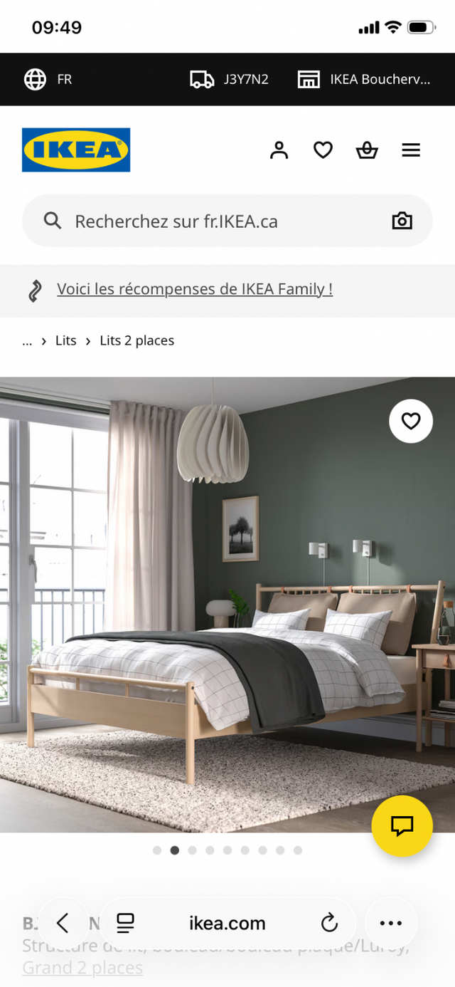 Lit IKEA  + base de lit + tables Björksnäs in Beds & Mattresses in Longueuil / South Shore - Image 7