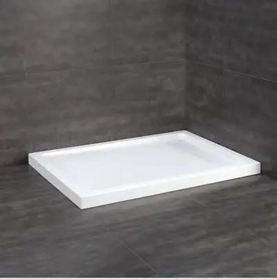 Base de douche - Drain caché de côté - Blanc - 48.00" x 32.00", View more