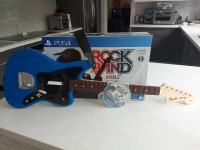 Rock Band Rivals 4 + blue Fender Jaguar PS4 Bluetooth Controller