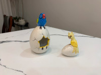 Two Bird on Egg Sculptures  