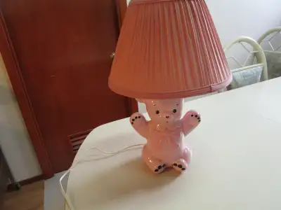 1980's Martha Ceramics , Handcrafted Teddy Bear nursery lamp, View more