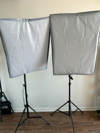 PHOTO STUDIO SOFT BOX LIGHTS SET WITH BACKDROP AND STAND