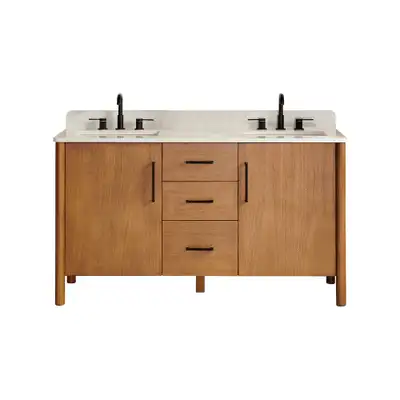 60”W Bathroom Vanity with Engineered Stone Top – BRAND NEW, View more