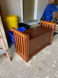 Wood Storage Bench Seat