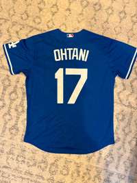 Shohei Ohtani Blue Dodgers Baseball Jersey (Size Large)