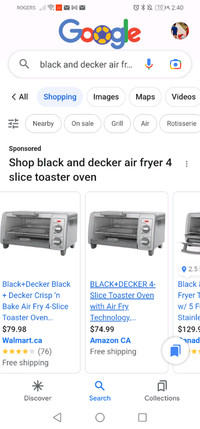 New Unused BLACK+DECKER 4-Slice Toaster Oven Air Fry Technology