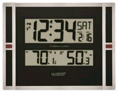 NEW LARGE DIGITAL ATOMIC WALL CLOCK WITH ALARM & TEMPERATURE DISPLAY 11" x 8.5"