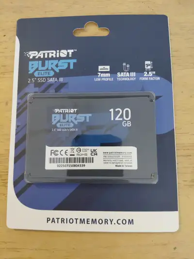 SSD 120GB Patriot Burst Elite *NEUF* +  Support pour SSD 2.5'', View more