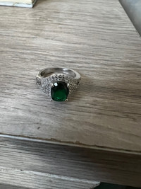 Charmed Aroma Size 5 Emerald Silver Ring