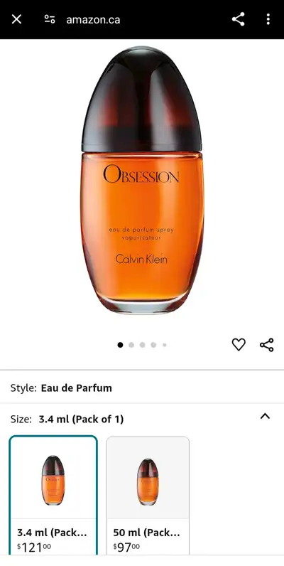 Mother's day gift perfect option Eau De Parfum Spray 3.4 oz 100 ml. $80 Obsession Spray for Women by...