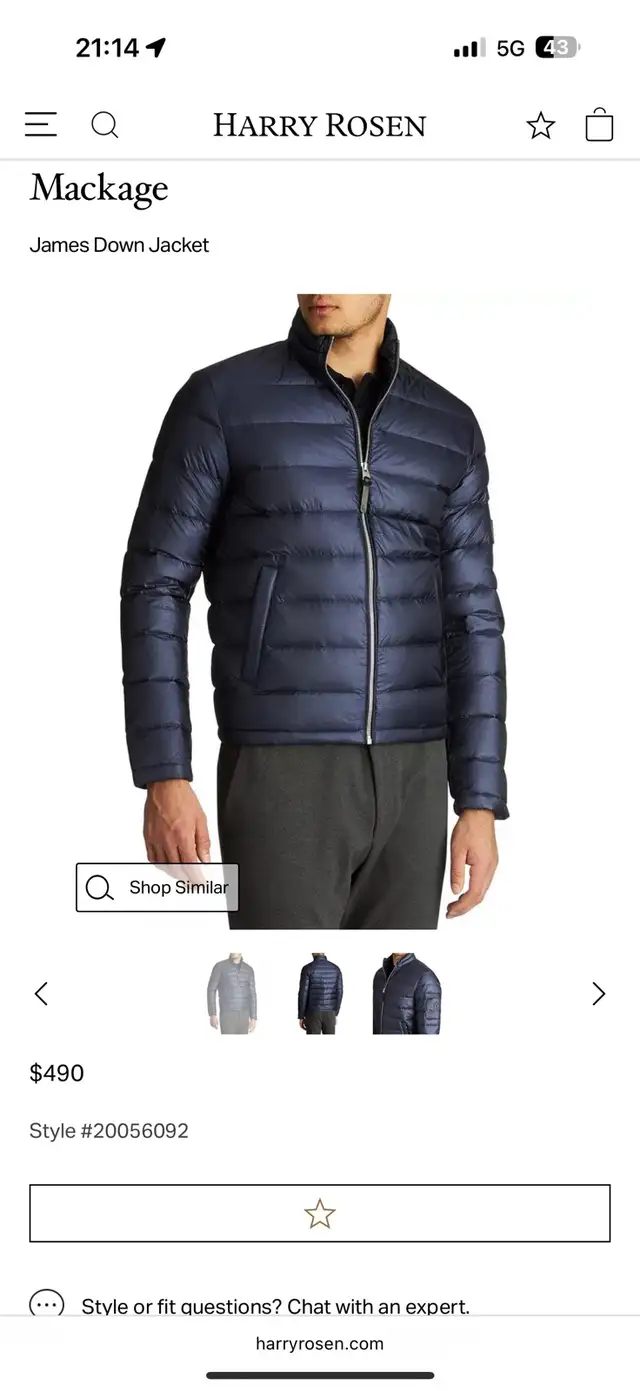 Mackage men’s coat sz 40 in Men's in Mississauga / Peel Region - Image 2