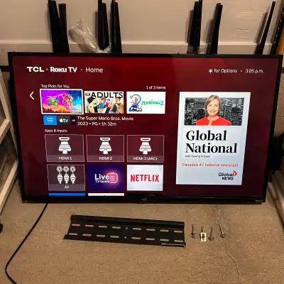TCL 43" 4K Roku TV & Wall Mount, View more