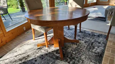 Vintage Solid Oak Dining Table, View more