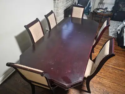 Dining table wooden with 6 chairs , View more