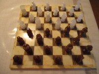 Jeux d'échecs en marbre complet, parfaite état, Mexico