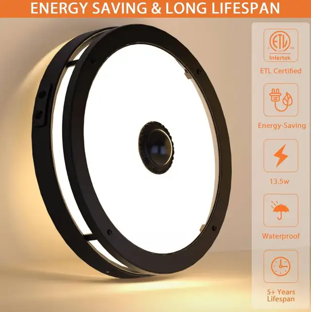  LED Flush Mount Ceiling Light 12” Motion Sensor Dusk to Dawn in Indoor Lighting & Fans in Hamilton - Image 4