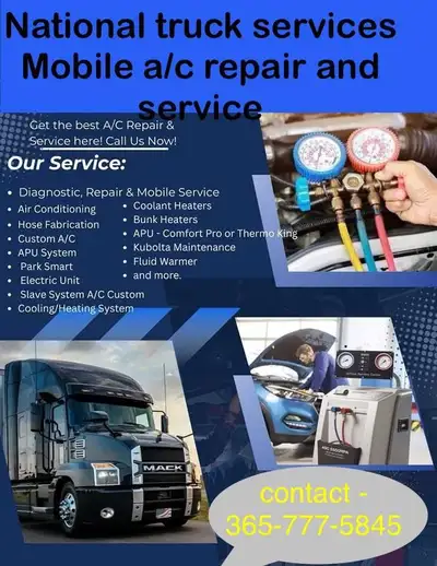 Offering mobile truck A/C repair and services in the GTA. Available for diagnostic, repair and mobil...