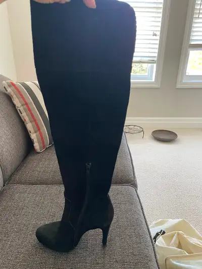 Black Suede Over-the-Knee Boots, View more
